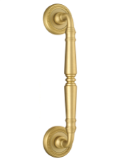 Ручка дверная скоба Extreza "PETRA" (межос. 210 мм) на розетке R03 матовая латунь F02