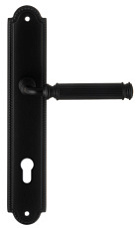 Дверная ручка Extreza "BENITO" (Бенито) 307 на планке PL03 черный матовый F22 под цилиндр CYL