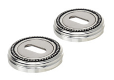 Накладка дверная под ключ буратино Extreza KEY-R03 натуральное серебро + черный F24