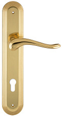 Дверная ручка Extreza "ARIANA" (Ариана) 333 на планке PL05 полированная латунь F01 под цилиндровый механизм CYL