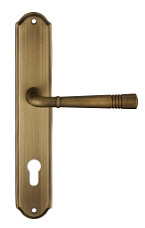 Дверная ручка Extreza "GUSTO" 334 на планке под цилиндр PL01-CYL матовая бронза F03