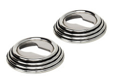 Накладка дверная под цилиндр Extreza CYL-R05 натуральное серебро + черный F24