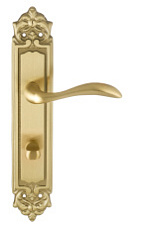 Дверная ручка на планке Extreza FLEXA-PL02-WC-96-F07 (FLEXA 335) матовая латунь глянец