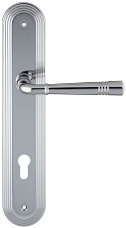 Дверная ручка Extreza "GUSTO" 334 на планке под цилиндр PL05-CYL полированный хром F04