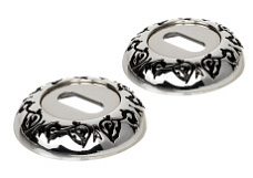 Накладка дверная под ключ буратино Extreza KEY-R04 натуральное серебро + черный F24