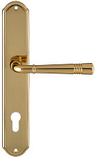 Дверная ручка Extreza "GUSTO" 334 на планке PL01 полированная латунь F01 под цилиндровый механизм CYL