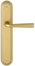 Дверная ручка Extreza "SANDRO" (Сандро) 332 на планке PL05 матовая латунь F02 без доп. запирания PASS