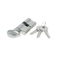 Цилиндровый механизм Extreza AS-60C-KNOB-1 30x30 мм, ключ-вертушка, полированный хром F04