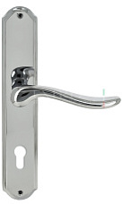 Дверная ручка Extreza "TOLEDO" (Толедо) 323 на планке PL01 полированный хром F04 под цилиндровый механизм CYL