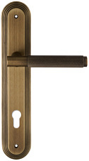Дверная ручка на планке под цилиндр Extreza Classic "TUBA" 126 PL05-CYL-85 матовая бронза F03