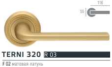 Extreza TERNI (Терни) 320 дверная ручка на розетке R03, цвет матовая латунь F02