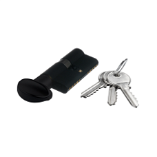 Цилиндровый механизм Extreza AS-70C-KNOB-1 40x30 мм, (35x10x25) ключ-вертушка, черный матовый F22