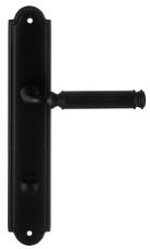 Дверная ручка Extreza "BENITO" (Бенито) 307 на планке PL03 черный матовый F22 под фиксатор WC