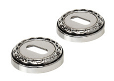 Накладка дверная под ключ буратино Extreza KEY-R02 натуральное серебро + черный F24