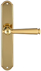 Дверная ручка Extreza "ANNET" 329 на планке PL01 полированная латунь / матовая латунь F01 без доп. запирания PASS