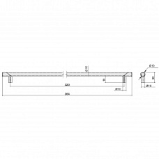 Мебельная ручка-профиль накладная L.1196мм RT.06.1196.9016