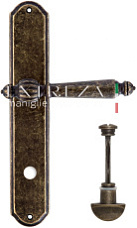 Дверная ручка Extreza "DANIEL" (Даниел) 308 на планке PL01 WC античная бронза F23