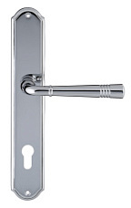 Дверная ручка Extreza "GUSTO" 334 на планке PL01 полированный хром F04 под цилиндровый механизм CYL