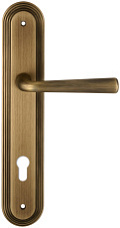 Дверная ручка Extreza "SANDRO" (Сандро) 332 на планке PL05 матовая бронза F03 под цилиндр CYL