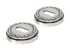 Накладка дверная под ключ буратино Extreza KEY-R06 натуральное серебро + черный F24