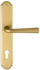 Дверная ручка Extreza "SANDRO" (Сандро) 332 на планке PL01 матовая латунь F02 под цилиндровый механизм CYL